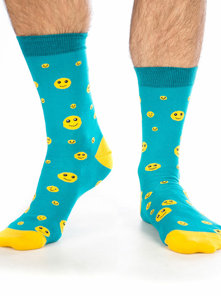 Boldog emoji zokni