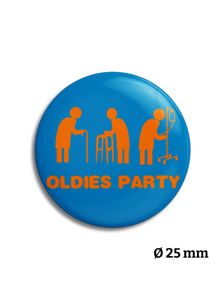 Oldies party kitűző