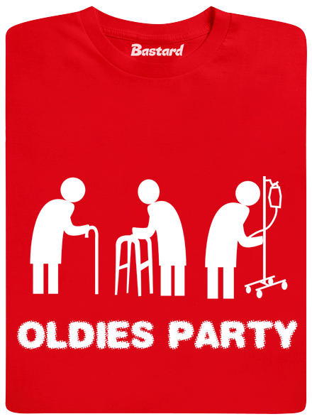 Oldies party férfi póló piros